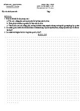 Đề kiểm tra 1 tiết học kì I môn Sinh học Lớp 11 (Ban nâng cao) - Trường THPT Lê Lợi